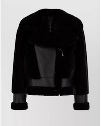 Blancha - Shearling Jacket With Cuffed Sleeves And Faux Fur - Lyst