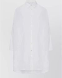 120% Lino - Linen Shirt Relaxed Fit Three Quarter Sleeves - Lyst