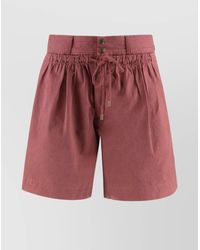Isabel Marant - Cotton Shorts Featuring Button Detailing - Lyst