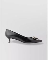 Ferragamo - Bow Detail Leather Pumps With Kitten Heel - Lyst