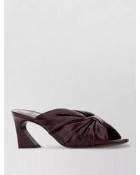Fendi - Leather Arco Mules Block Heel Open Toe - Lyst