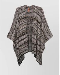Missoni - Knit Cape With Chevron Pattern And Draped Design - Lyst