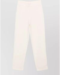 Emporio Armani - Cotton Trousers Elasticated Waistband Side Pockets - Lyst
