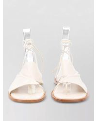 Hereu - Clava Asymmetric Sandals Ankle Strap Flat - Lyst