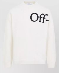 Off-White c/o Virgil Abloh - Wool Fine-Knit Logo-Print Crewneck Sweater - Lyst