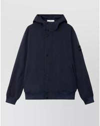 Stone Island - Hooded Parka Jacket Ribbed Cuffs Hem Pockets - Lyst