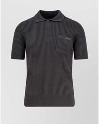 Gucci - Wool Cashmere Rib-Knit Polo Shirt - Lyst