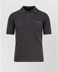 Gucci - Wool Cashmere Rib-Knit Polo Shirt - Lyst