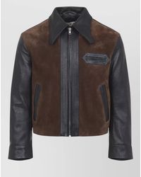 Marni - Leather Jacket Two Tone Contrast Panels - Lyst