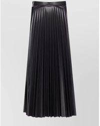 MM6 by Maison Martin Margiela - High Waist Leather Look Pleated Midi Skirt - Lyst