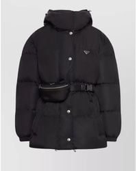 Prada - Quilted Hooded Belted Puffer Jacket - Lyst