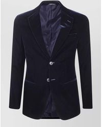 Giorgio Armani - George Tailored Blazer Notched Lapels Pockets - Lyst