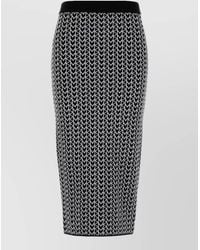 Michael Kors - Stretch Viscose Skirt Geometric Pattern Knee Length - Lyst