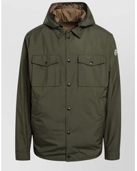 Moncler - Hooded Long Sleeve Coat Front Flap Pockets - Lyst