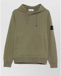 Stone Island - Logo Cotton Hoodie - Lyst