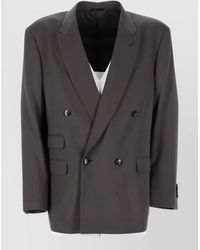 Giorgio Armani - Virgin Wool Oversized Double Breasted Coat - Lyst