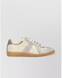 Maison Margiela - Suede Panel Lace-Up Low-Top Sneakers - Lyst