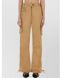 Ganni - Cotton Wide-Leg Cargo Trousers - Lyst