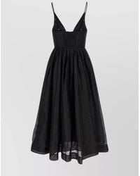 Zimmermann - Linen Silk V-Neck Midi Dress - Lyst