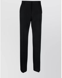 MSGM - High-Waisted Crepe Straight-Leg Trousers With Belt Loops - Lyst