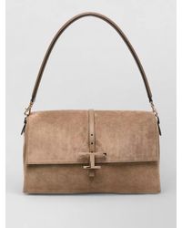 Tod's - T Leather Flap Shoulder Clutch Bag - Lyst