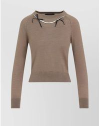 Simone Rocha - Silk Merino Wool Embellished Long-Sleeve Jumper - Lyst