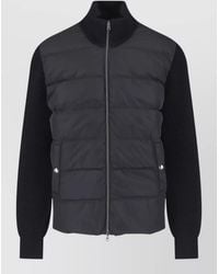 Herno - Virgin Wool Quilted Ribbed High Neck Padded Jacket - Lyst