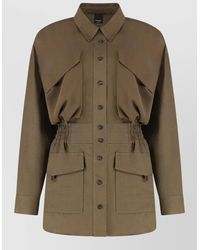 Pinko - Viscose Linen Overshirt Jacket - Lyst