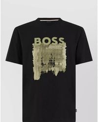 BOSS - Cotton Short-Sleeve Logo-Print T-Shirt - Lyst