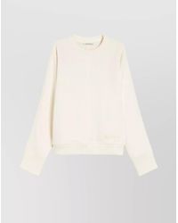 Max Mara - Ribbed Cotton Blend Zip Sweatshirt - Lyst