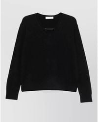 DUNST - Cashmere Wool Ribbed V-Neck Long-Sleeve Jumper - Lyst