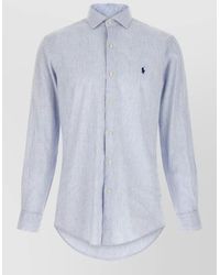 Polo Ralph Lauren - Linen Cotton Micro-Striped Long-Sleeve Shirt - Lyst