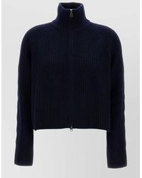 Lisa Yang - Cashmere Ribbed High Neck Cardigan - Lyst