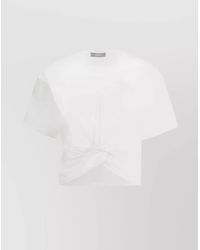 Versace - Ruched Cotton Logo T-Shirt - Lyst
