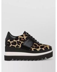 Stella McCartney - Sneak-Elyse Ocelot Velvet Toothed-Sole Platform Sneakers - Lyst
