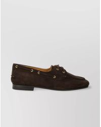 Bally - Suede Leather Lace-Up Loafers - Lyst