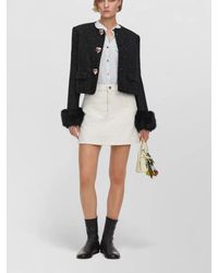 Self-Portrait - Boucle Jacket Cropped Boxy Cut Faux Fur - Lyst