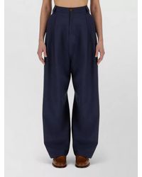 Alysi - Canvas Pants Belt Loops Pleated Front - Lyst