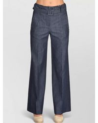 Incotex - Wide Leg Trousers Belt Loops Front Pockets - Lyst