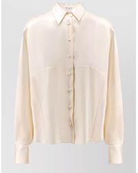 Brunello Cucinelli - Silk Long-Sleeve Shirt - Lyst