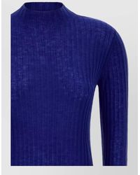 Pinko - Wool Ribbed Mock Neck Sweater - Lyst