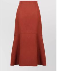 Agnona - Silk Linen A-Line Midi Skirt - Lyst