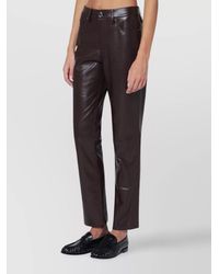 Anine Bing - Regenerated Leather Trousers With Pockets And Loops - Lyst