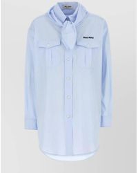 Miu Miu - Embroidered Poplin Shirt - Lyst
