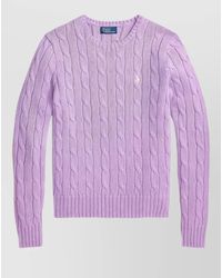 Polo Ralph Lauren - Crew Neck Cable Knit Sweater Long Sleeves - Lyst