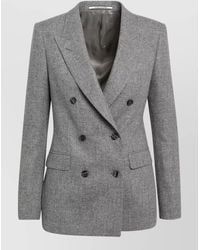 Tagliatore - Double Breasted Herringbone Jacket Buttoned Cuffs - Lyst