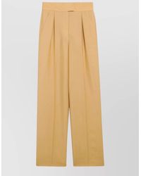 Valentino - High Waist Wide Leg Pleated Trousers - Lyst
