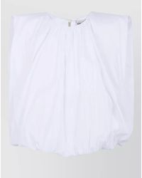 Semicouture - Shirt Dress Tie Back Puff Sleeves - Lyst