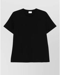 Saint Laurent - Cotton Ribbed Crew Neck Short Sleeve Regular Fit T-Shirt - Lyst