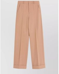 Valentino Garavani - Wide-Leg Trousers With Cuffed Hem And Pleats - Lyst